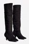 Women's Suede Boots, Pointed Toe, Short, Stiletto Heel, Saskia, Black - 2