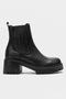 Women's Genuine Leather Heeled Casual Boots 5130 BLACK LEATHER - 3