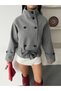 Women's Double-Buttoned Mock Neck Belted Short Melton Coat - 7