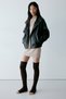 2 Pairs of Fingerless, Thick Ribbed, Above-Knee Leggings with Cotton Content - 8