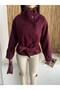 Women's Double-Buttoned Mock Neck Belted Short Melton Coat - 8