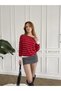 Cowl Neckline Striped Pattern Knit Sweater - 3
