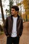 Men's 2-Piece Jacket Set – Double-Pocket Leather Bomber Jacket and Hooded Button-Up Plush Jacket - 2