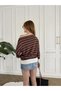 Cowl Neckline Striped Pattern Knit Sweater - 5