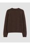 Brown Crew Neck Girls' Knitwear Cardigan - 2