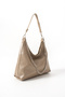 Women's Stylish Taupe Color Shoulder Bag with Mink and Chain Detail - Everyday Use Bag - 3
