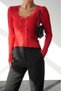 U-Neck Cardigan with Lace Collar Detail - 3
