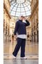 Women's Navy Blue Oversized Sweatshirt with Striped Detail and Wide-Leg Pants Track Suit Set