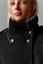 Bsk Standing Collar Thick Checked Black Coat - 3