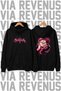 Sukuna Printed Unisex Oversized Hoodie - 3-Ply Fleece-Lined Hood with Cord Details