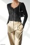 U-Neck Cardigan with Lace Collar Detail - 3