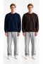 2-Pack Brioche Knit Crew-Neck Sweatshirt, Relaxed Fit