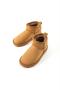 Brown Suede Women's Boots with Soft Fur Trim and Flat Soles - 5