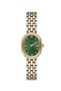 Vintage Elegant Women's Wristwatch | 21 mm Gold-Silver Steel Strap, Green Dial - 6