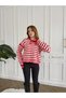 Cardigan with a Crew Neck, Striped Pattern, and Tie-Detail - 2