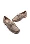 Genuine Suede Leather Women's Lace-Up Heeled Shoes with 4 cm Heels in Beige - 3