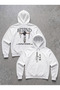 Unisex White Jujutsu Kaisen Toji Fushiguro Front and Back Embroidered Hooded Sweatshirt