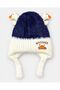 Newborn Winter Plush Beanie - Fur-Lined, Eared, Duck-Shaped Baby Hat with Snap-Fastened Design - 4