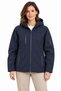 Waterproof Softshell Jacket with Fleece Lining, Detachable Hood, and 4 Pockets - Navy Blue - 3