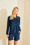 100% Viscose Pine Tree Print Pajama Set with Shorts - 8