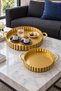 Voncel Distressed 2-Piece Serving Set: Metal Tea Tray and Coffee Tray