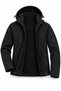 Waterproof Fabric, Fleece-Lined, Removable Hooded Staff Jacket - Black