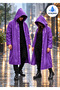 Waterproof and Windproof Raincoat with Hood and Snap-Fastened Closures