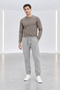 Men's Gray Regular 3-Ply Brushed Inside Elastic-Waist Sweatpants - 2