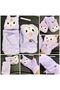 Kuromi-Printed Lilac-Purple Plush Gloves, Foldable, Open-Finger, Closed-Finger, Buttoned, Winter Gloves for Kids and Adults - 2