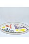 33 CM DECORATIVE COLORED ENAMELED TEA SERVING TRAY - 3