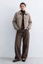 Women's polo collar cashmere jacket with pocket detail - stone - 3