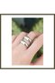 Silver-Toned Adjustable Band Ring BX