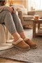 Voga Nubuck Women's Winter House Slippers with Embroidery and Fur Accents, Closed-Toe, for Indoor Use 2900-K3 - 5