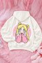 Unisex Sailor Moon Anime Print Front and Back Design Oversized 3-Ply Fleece-Brushed Inside Hooded Sweatshirt
