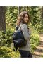 4-Compartment Black Leather Women's Backpack with Adjustable Straps – Daily Use