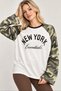 Women's Long-Sleeve Oversized T-Shirt with Military Camouflage Print - 4