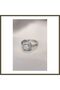 Silver-Colored Baguette and Zircon-Set Square Ring BX