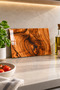 Glass Cutting Board with Textured Natural Wood Grain - Glass Cutting Board | 20 cm x 30 cm