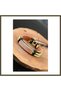 Yellow and Black Leather Men's Bracelet with Metal-Accented Design BX