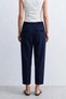 Women's Carrot Fabric Trousers - Navy Blue - 2