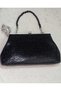Black-Handled Evening Bag, Rhinestone-Embellished Clutch, Shoulder Bag - 7