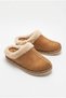 Voga Nubuck Women's Winter House Slippers with Embroidery and Fur Accents, Closed-Toe, for Indoor Use 2900-K3