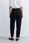 Women's Carrot Fabric Trousers - Black - 3