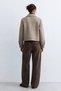 Women's polo collar cashmere jacket with pocket detail - stone - 4
