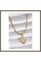 316L Steel Gold-Colored Italian Chain Necklace with Zircon Stones and Polar Star Embroidery for Women BX