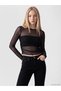 High-Quality Pieces from Çelebi Store: Brand-New Roba-Collar Ruched Tulle Blouse with Rhinestones