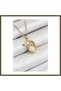316L Stainless Steel Pearl-Detailed Crescent Moon Rabbit-Shaped Gold-Colored Women's Necklace BX