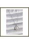 316L Stainless Steel Silver-Toned Chain with White Enamel Crescent-Embellished Medallion Women's Necklace BX