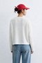 Women's Long-Sleeve Textured T-Shirt - Ecru - 3