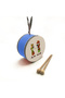 Karagöz and Hacivat Printed Leather Children's Drum (Ages 1–5) - Blue - 3